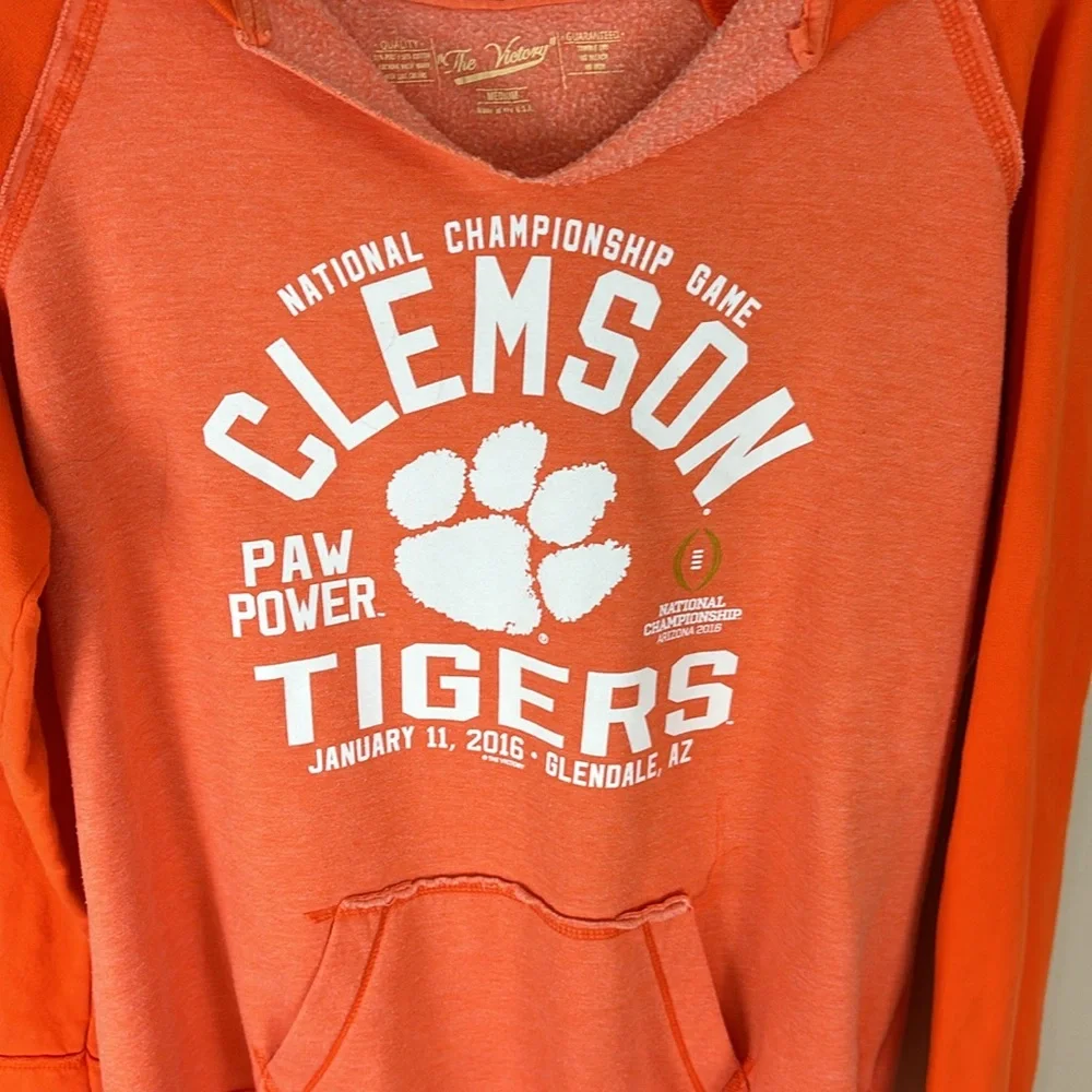 Clemson  Tigers Orange Hoodie National Championship Game 2016 Medium